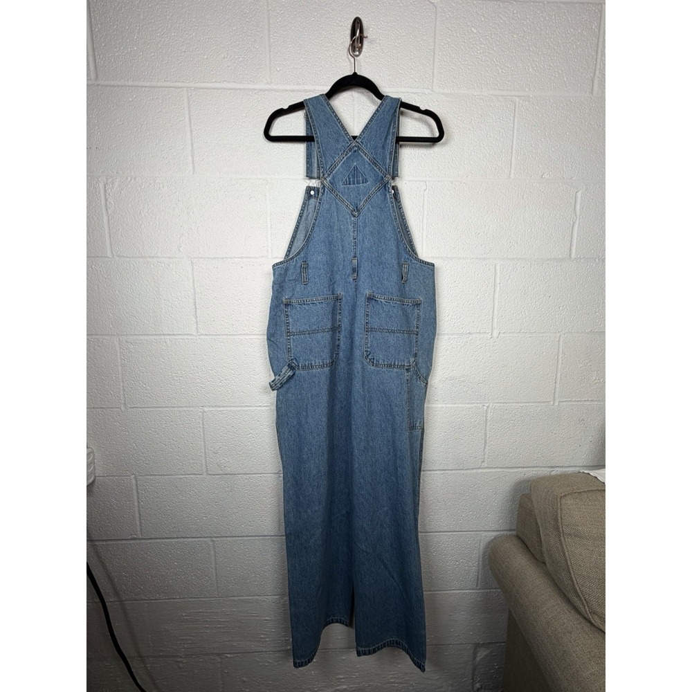 Vtg 90s Y2K No Boundaries Denim Overalls Size M Workwear Grunge Wide Leg - Picture 2 of 8